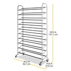 10 Tier Shoe Tower Silver: Freestanding Shoe Rack for Closet, Holds 50 Pairs, Iron & Plastic Frame, 59.5" Height