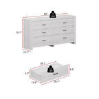 Wood Grain Dresser With Six Drawers And Black Handles For Living Room Storage