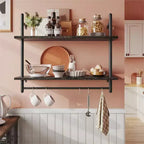 2-Tier Wall-Mounted Bookshelf Plant Stand Shelf Baker's Racks