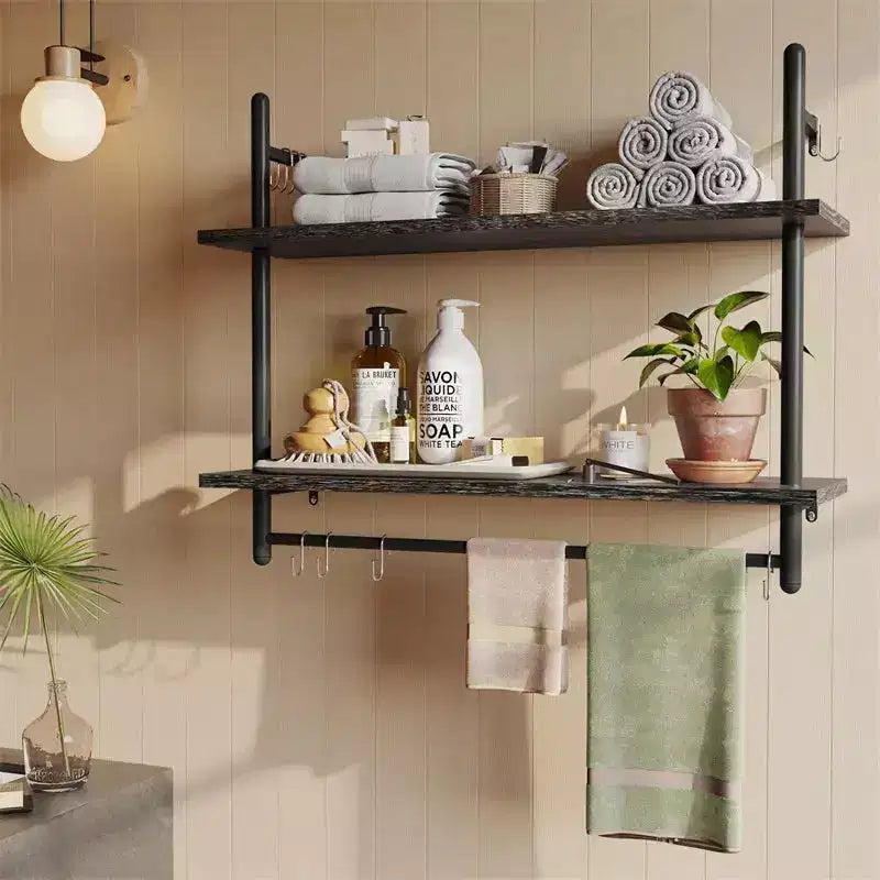 2-Tier Wall-Mounted Bookshelf Plant Stand Shelf Baker's Racks
