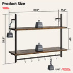 2-Tier Wall-Mounted Bookshelf Plant Stand Shelf Baker's Racks