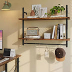 2-Tier Wall-Mounted Bookshelf Plant Stand Shelf Baker's Racks