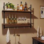2-Tier Wall-Mounted Bookshelf Plant Stand Shelf Baker's Racks