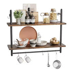 2-Tier Wall-Mounted Bookshelf Plant Stand Shelf Baker's Racks