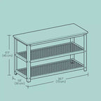 Industrial Chic 3-Tier Shoe Rack Bench with Metal Mesh Shelves - Stylish Entryway Organization and Seating