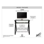 Computer Desk - Sleek High Gloss Black Finish