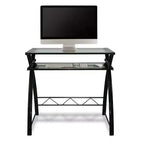Computer Desk - Sleek High Gloss Black Finish