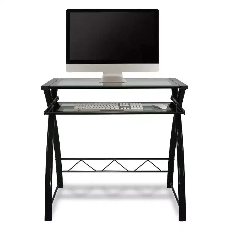 Computer Desk - Sleek High Gloss Black Finish