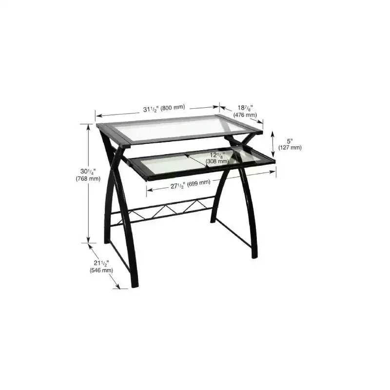 Computer Desk - Sleek High Gloss Black Finish