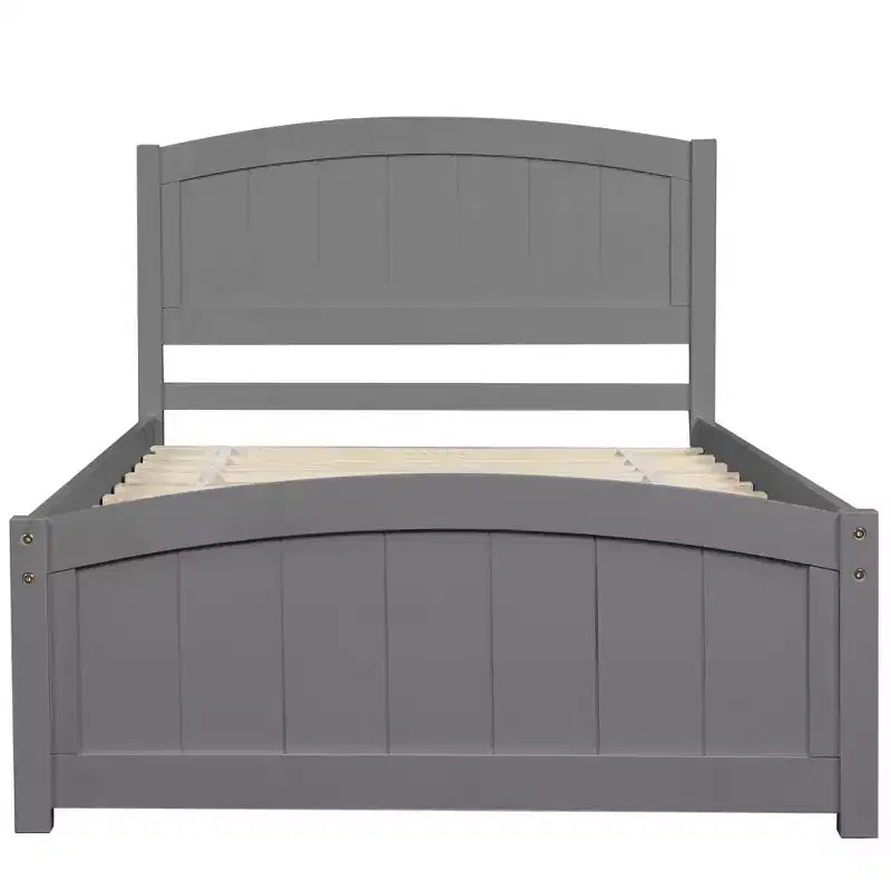 Twin Size Platform Bed with Sturdy Pinewood Frame and Legs