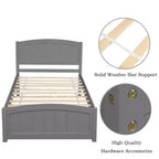 Twin Size Platform Bed with Sturdy Pinewood Frame and Legs