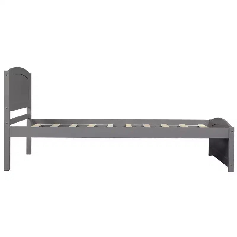 Twin Size Platform Bed with Sturdy Pinewood Frame and Legs