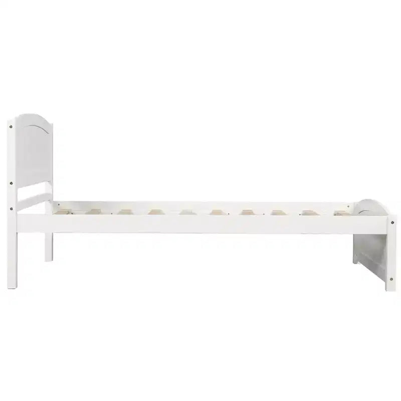 Twin Size Platform Bed with Sturdy Pinewood Frame and Legs