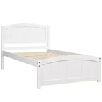 Twin Size Platform Bed with Sturdy Pinewood Frame and Legs