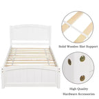 Twin Size Platform Bed with Sturdy Pinewood Frame and Legs