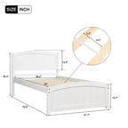 Twin Size Platform Bed with Sturdy Pinewood Frame and Legs