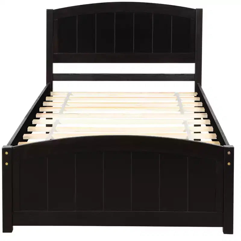Twin Size Platform Bed with Sturdy Pinewood Frame and Legs