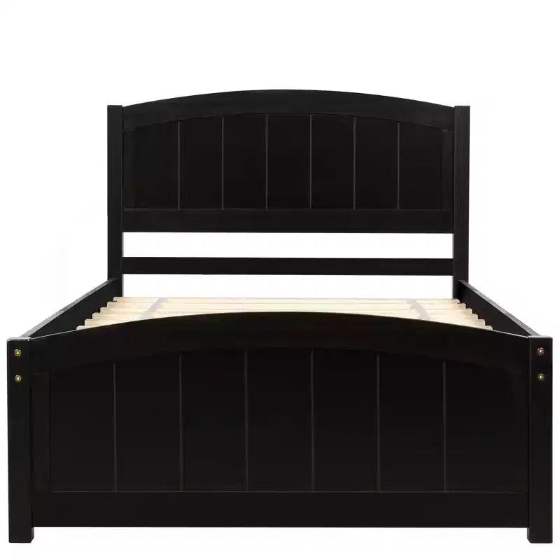 Twin Size Platform Bed with Sturdy Pinewood Frame and Legs
