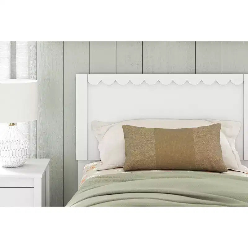 Panel Headboard in Matte White Finish
