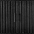 2-Door Slatted Storage Cabinet, Accent Furniture w/ Non-Scratch Foot Pads