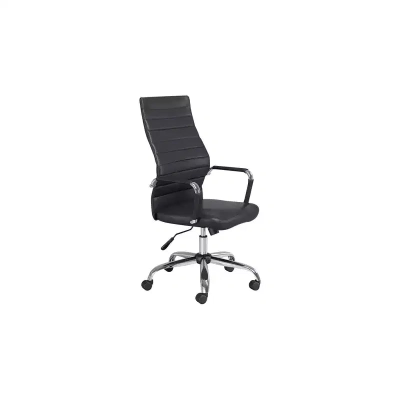 Black Faux Leather Adjustable Office Chair
