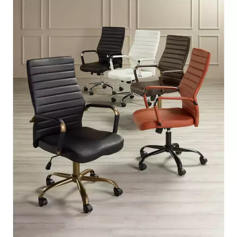 Black Faux Leather Adjustable Office Chair