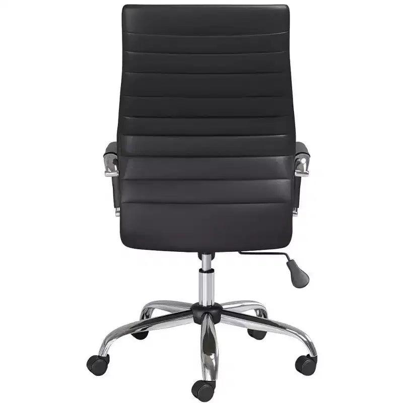 Black Faux Leather Adjustable Office Chair