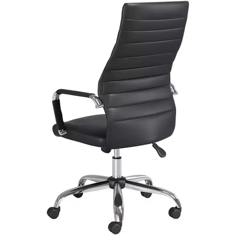Black Faux Leather Adjustable Office Chair