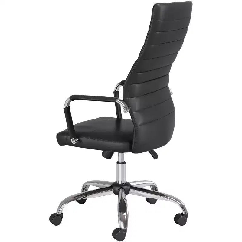 Black Faux Leather Adjustable Office Chair