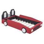 Morden Design Twin Size Race Car-Shaped Platform Bed with Wheels