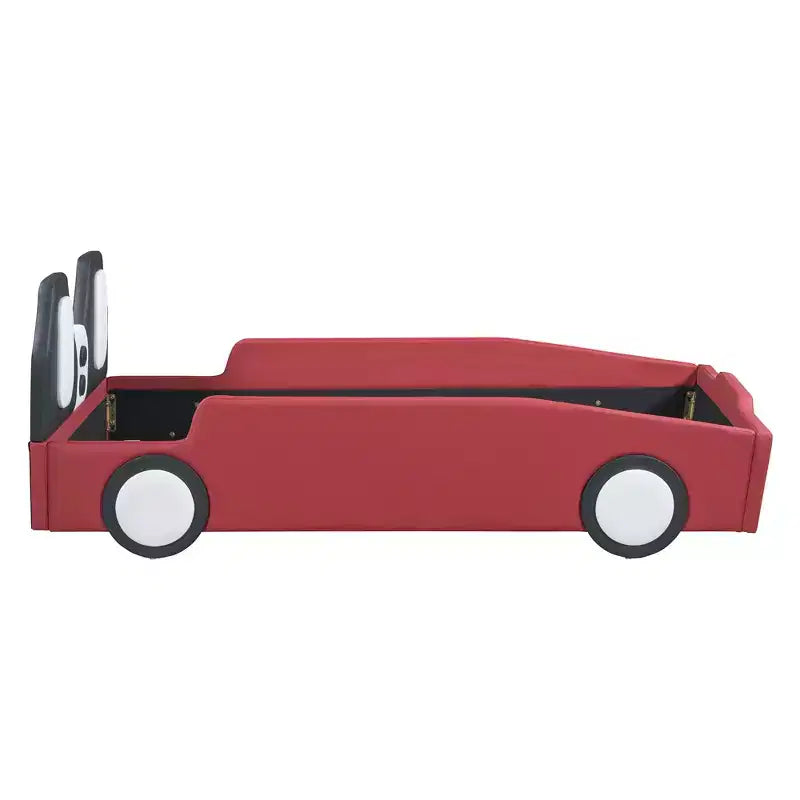 Morden Design Twin Size Race Car-Shaped Platform Bed with Wheels