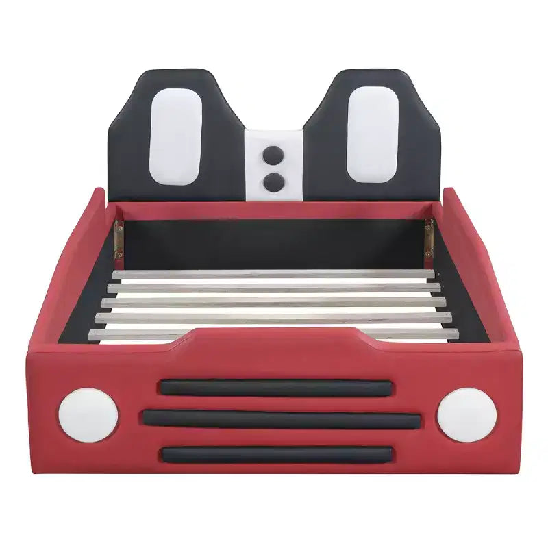 Morden Design Twin Size Race Car-Shaped Platform Bed with Wheels