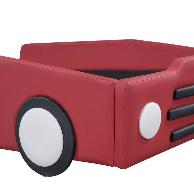 Morden Design Twin Size Race Car-Shaped Platform Bed with Wheels
