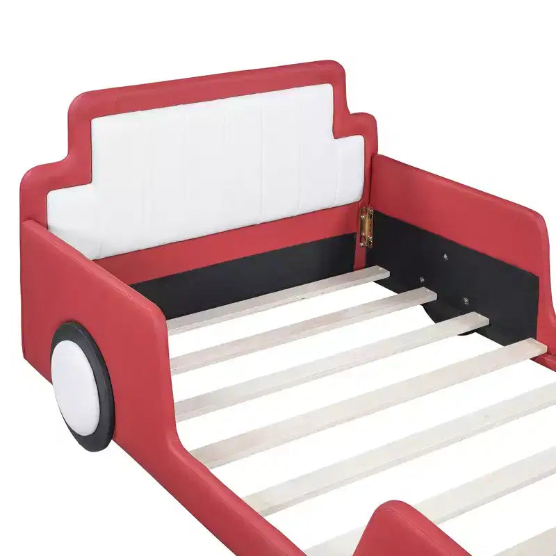 Morden Design Twin Size Race Car-Shaped Platform Bed with Wheels