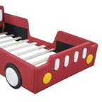 Morden Design Twin Size Race Car-Shaped Platform Bed with Wheels