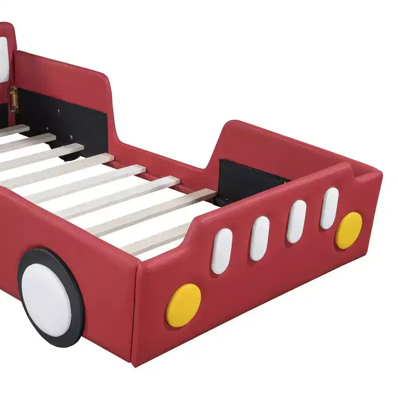 Morden Design Twin Size Race Car-Shaped Platform Bed with Wheels