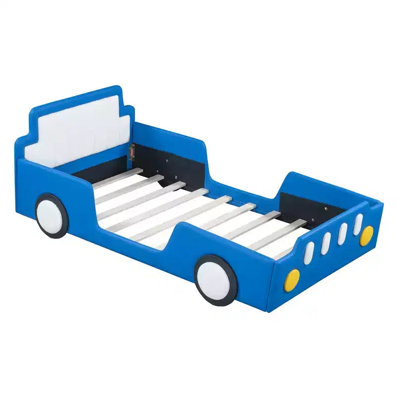 Morden Design Twin Size Race Car-Shaped Platform Bed with Wheels