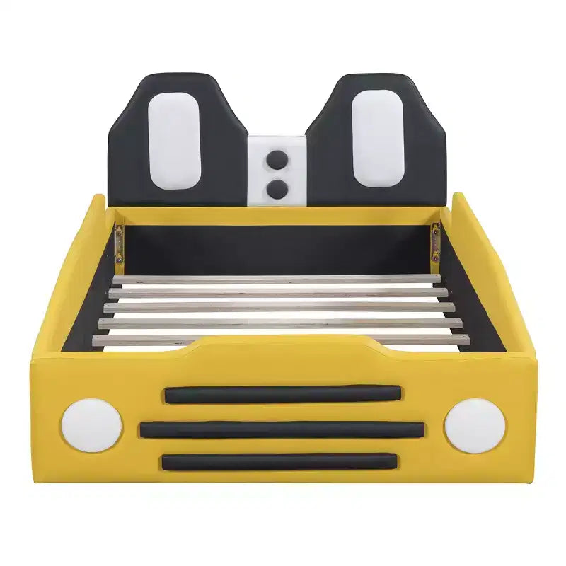 Morden Design Twin Size Race Car-Shaped Platform Bed with Wheels