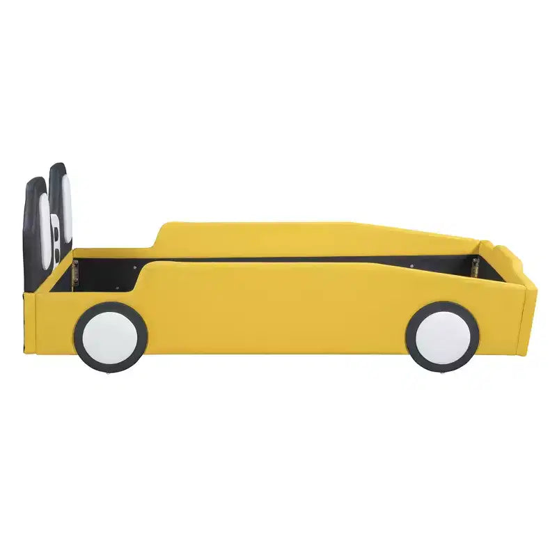 Morden Design Twin Size Race Car-Shaped Platform Bed with Wheels