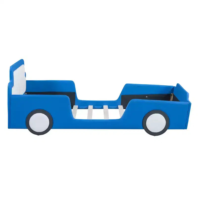 Morden Design Twin Size Race Car-Shaped Platform Bed with Wheels