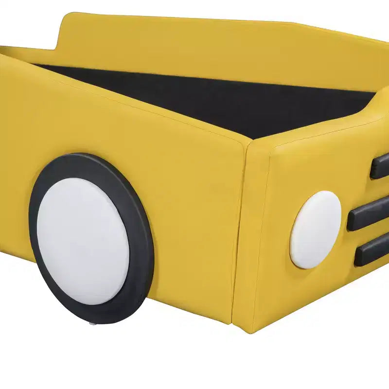 Morden Design Twin Size Race Car-Shaped Platform Bed with Wheels