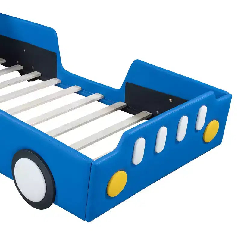 Morden Design Twin Size Race Car-Shaped Platform Bed with Wheels