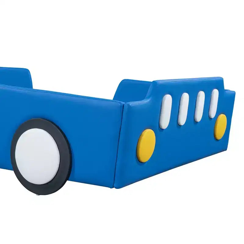Morden Design Twin Size Race Car-Shaped Platform Bed with Wheels