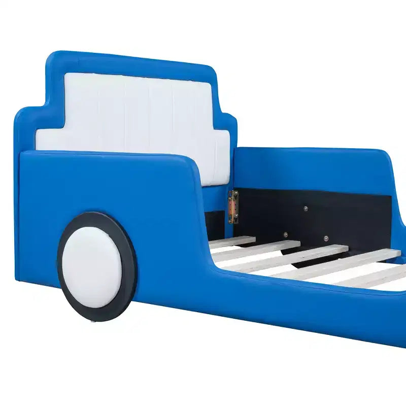 Morden Design Twin Size Race Car-Shaped Platform Bed with Wheels