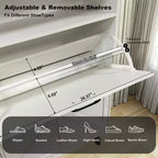 Shoe Storage, Freestanding Shoe Cabinet Storage with 4 Flip Drawers and Barn Door Design, Slim Narrow Shoe Rack Dresser, Shoe Organizer