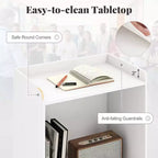 41 Presentation Podium with 2 Storage Shelves Laptop Computer Cart 4 Casters Black/White