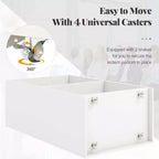 41 Presentation Podium with 2 Storage Shelves Laptop Computer Cart 4 Casters Black/White