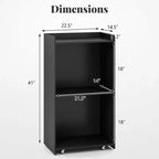 41 Presentation Podium with 2 Storage Shelves Laptop Computer Cart 4 Casters Black/White