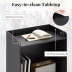 41 Presentation Podium with 2 Storage Shelves Laptop Computer Cart 4 Casters Black/White