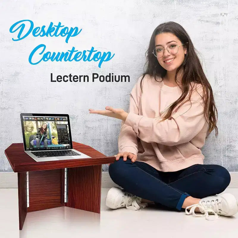 Portable Lectern Podium for Presentations with Quick Setup Folding Style, Compact Design, Ideal for Meetings and Events